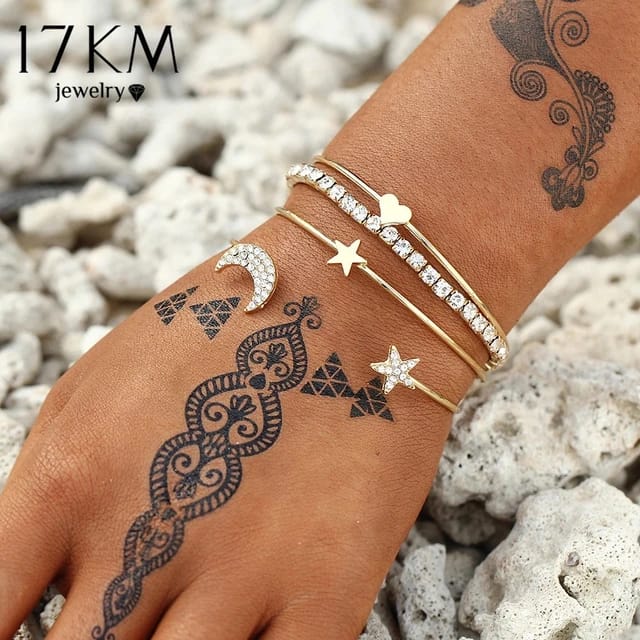Yu Fashions Heart Star Moon High Fashion Multilayered Korean Bracelet