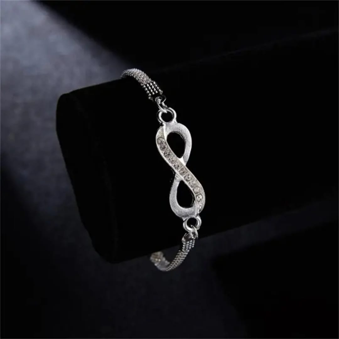 Yu Fashions Infinity Silver Korean High Fashion Bracelet