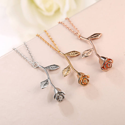 Yu Fashions Rose Flower Bloom Pendent High Fashion Korean Necklace