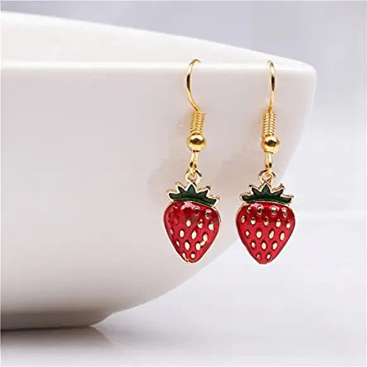 Yu Fashions Strawberry Cute Korean Earrings Pair