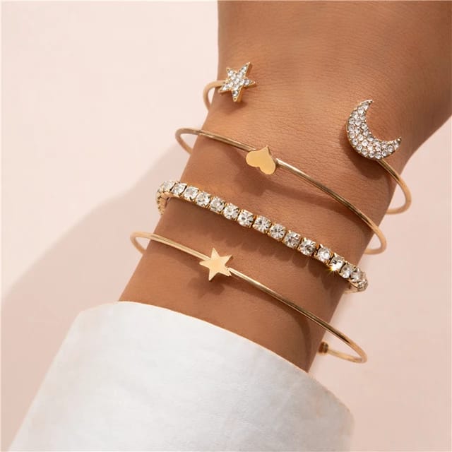 Yu Fashions Heart Star Moon High Fashion Multilayered Korean Bracelet