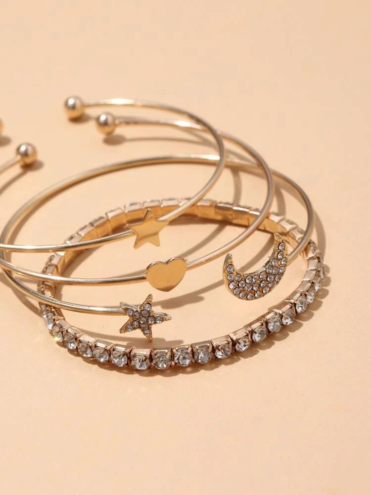 Yu Fashions Heart Star Moon High Fashion Multilayered Korean Bracelet