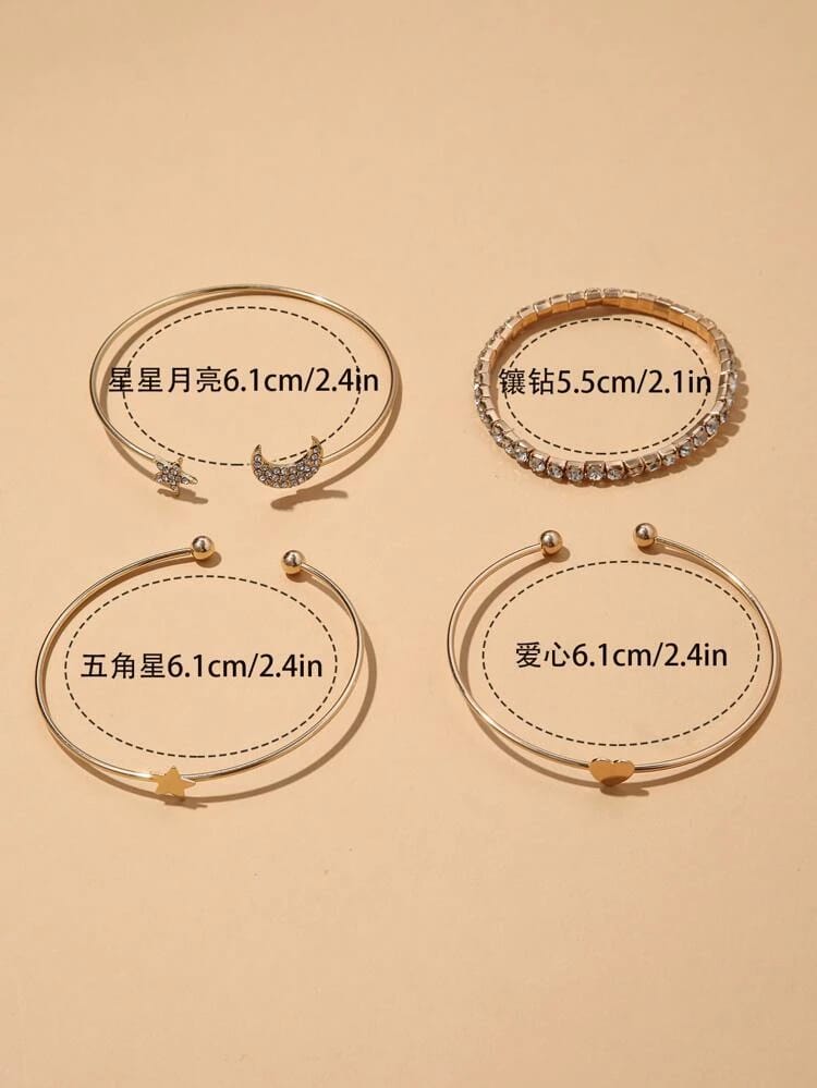 Yu Fashions Heart Star Moon High Fashion Multilayered Korean Bracelet