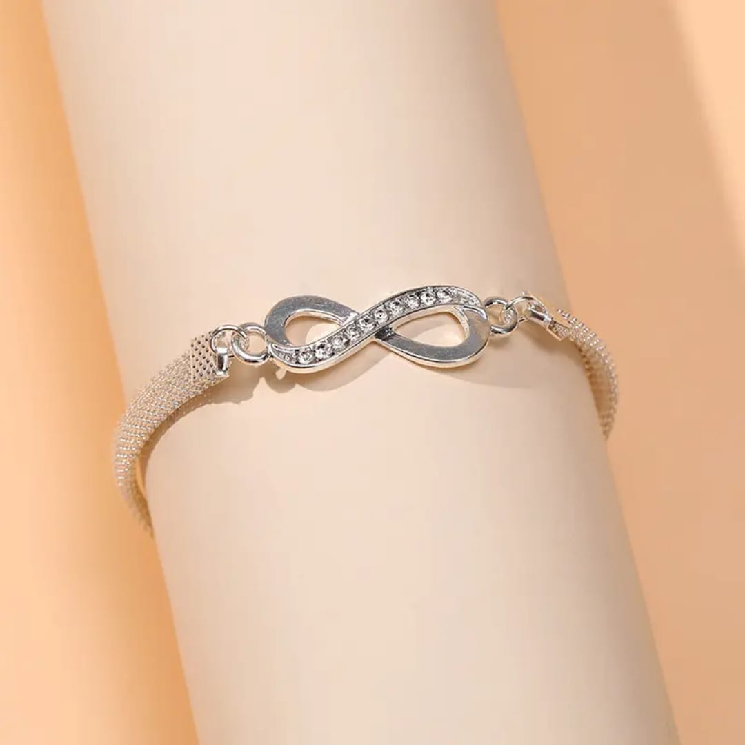 Yu Fashions Infinity Silver Korean High Fashion Bracelet