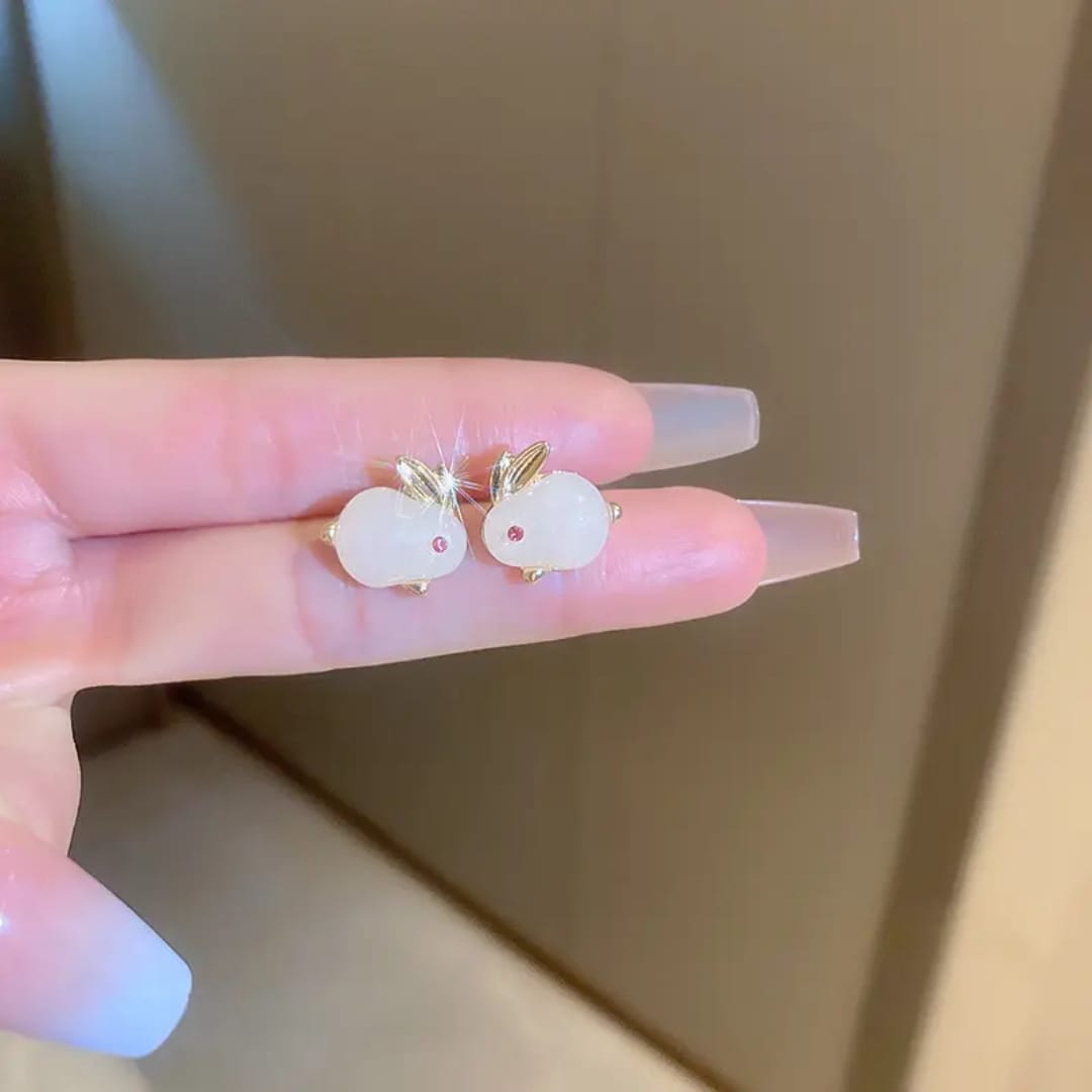 Yu Fashions Rabbit Animal shaped Cute 3D Korean Earrings pair