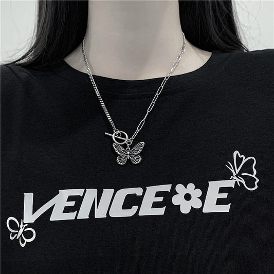 Yu Fashions Butterfly Toggle Pendent Necklace Chain
