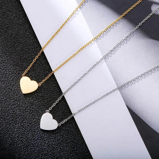 Yu Fashions Heart Shaped Minimal Pendent Necklace Chain
