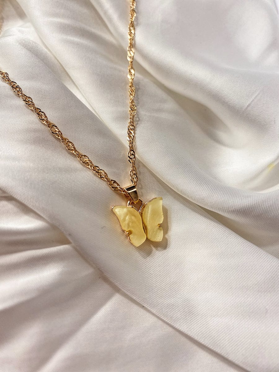 Yu Fashions Cute Butterfly Charm Pendent Korean Necklace