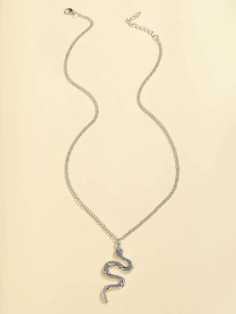 Yu Fashions Minimal Snake Pendent Necklace Chain