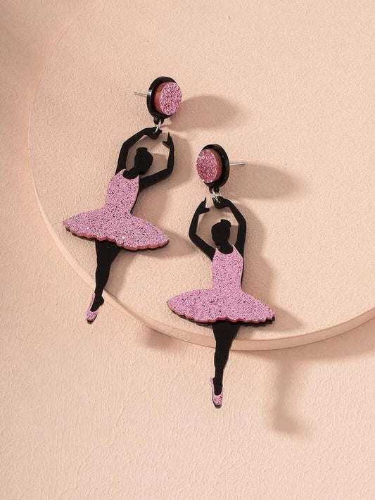 Yu Fashions dancing Doll Pink Cute Funky Punk Korean Earrings Pair