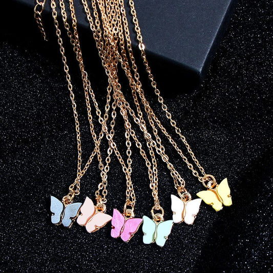 Yu Fashions Cute Butterfly Charm Pendent Korean Necklace
