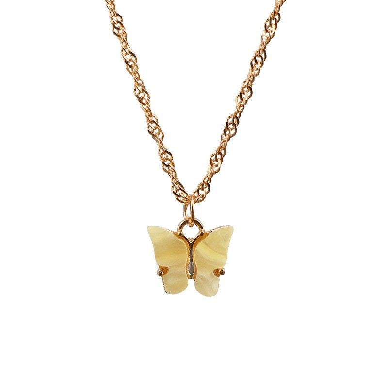 Yu Fashions Cute Butterfly Charm Pendent Korean Necklace