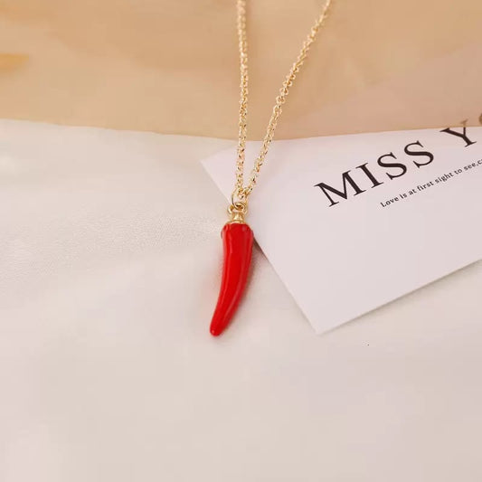 YU Fashions Red Hot Chilly Pendent Necklace Chain