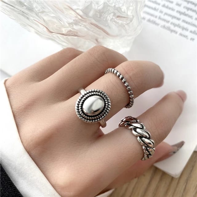 Yu fashions Boho Vintage Korean Ring set of 3