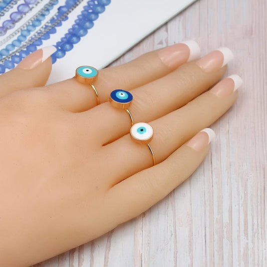 YU Fashions Evil Eye High fashion Korean Ring Set of 3