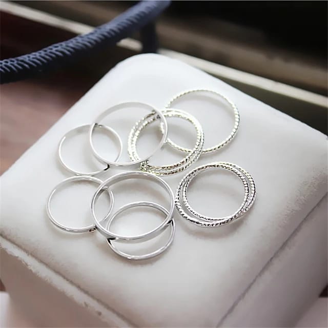 YU Fashions Minimal High Fashion Korean Ring Set of 10