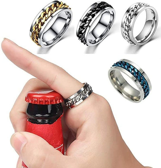 Yu Fashions Bottle Opener Twisted Chain Ring