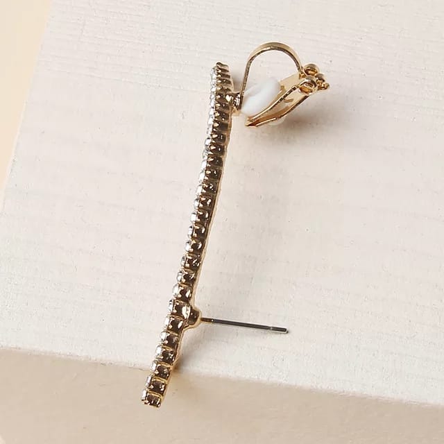 Yu Fashions Arch Sword Shaped Rhinestone Unique Single Piece Korean Earhook Earring