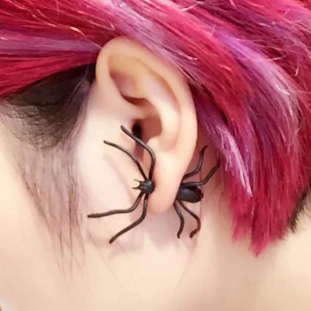 Yu Fashions Spider Hallowen Punk BTS style Single Pc Korean Earring