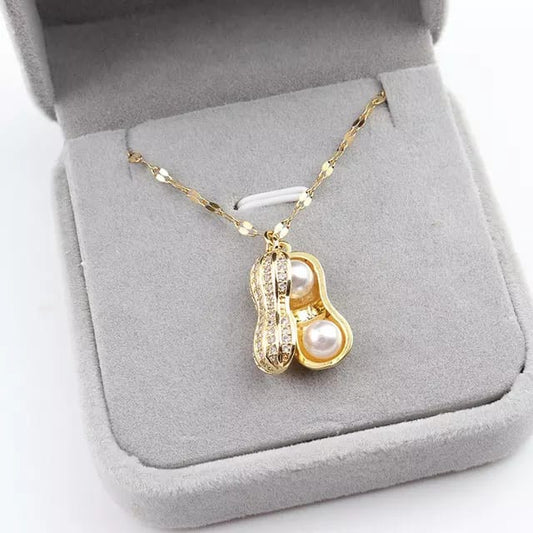 Yu Fashions Peanut Pearl Cute High Fashion Korean Necklace