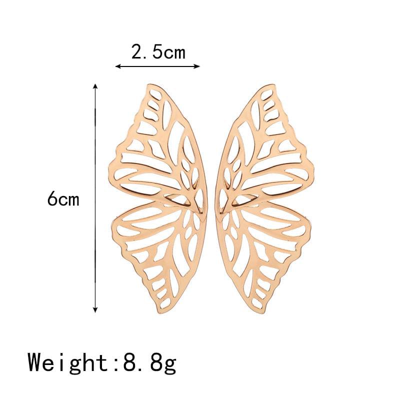Yu Fashions Web Wing Butterfly Golden Korean earrings Pair