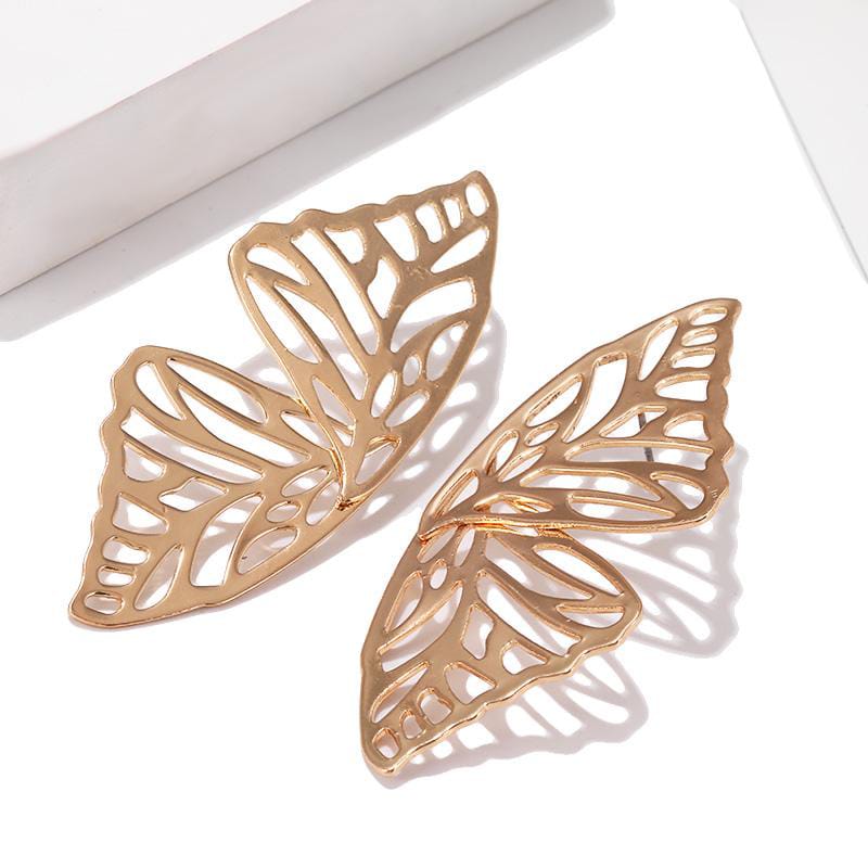 Yu Fashions Web Wing Butterfly Golden Korean earrings Pair