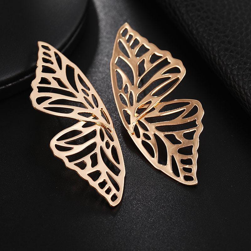Yu Fashions Web Wing Butterfly Golden Korean earrings Pair
