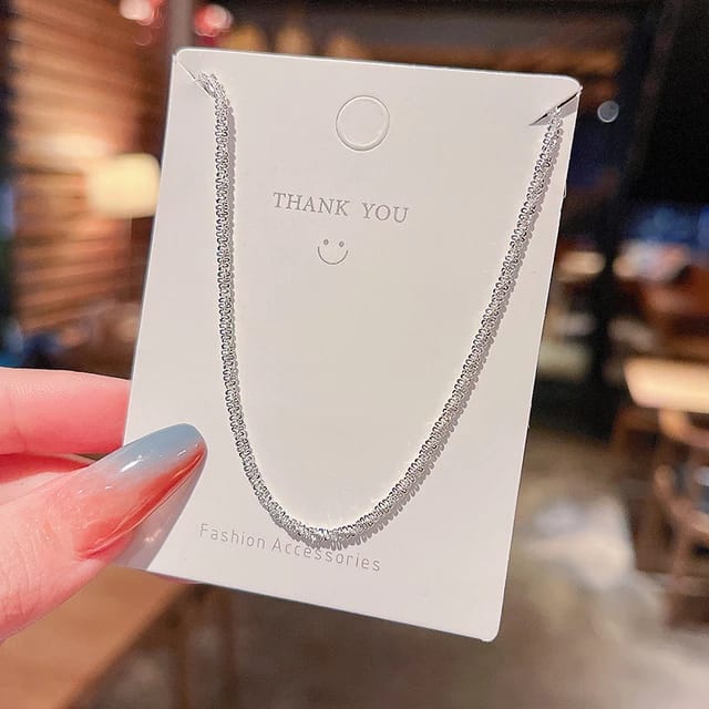 Yu Fashions Shimmer High Fashion Minimal Necklace Chain