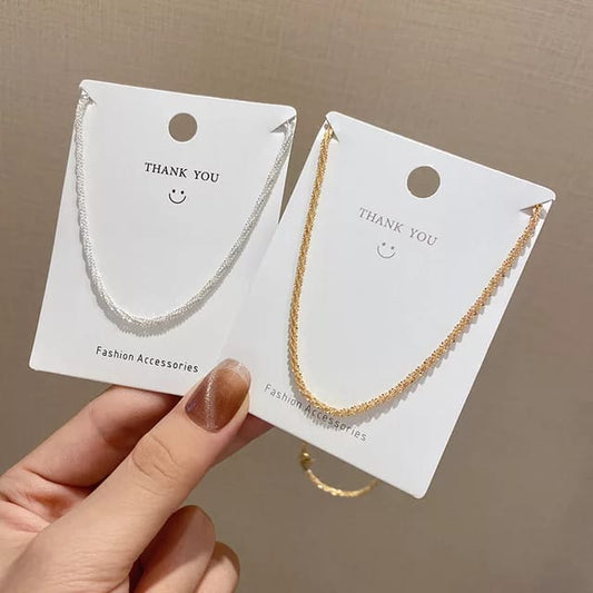 Yu Fashions Shimmer High Fashion Minimal Necklace Chain