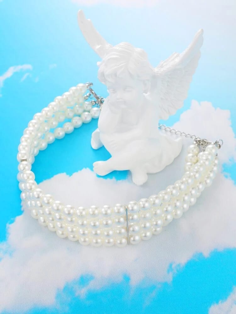 Yu Fashions Pearl 4 Layered High Fashion Necklace