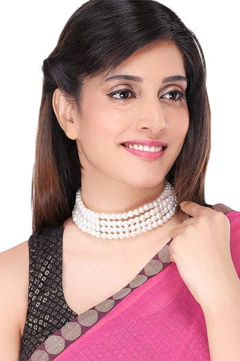 Yu Fashions Pearl 4 Layered High Fashion Necklace