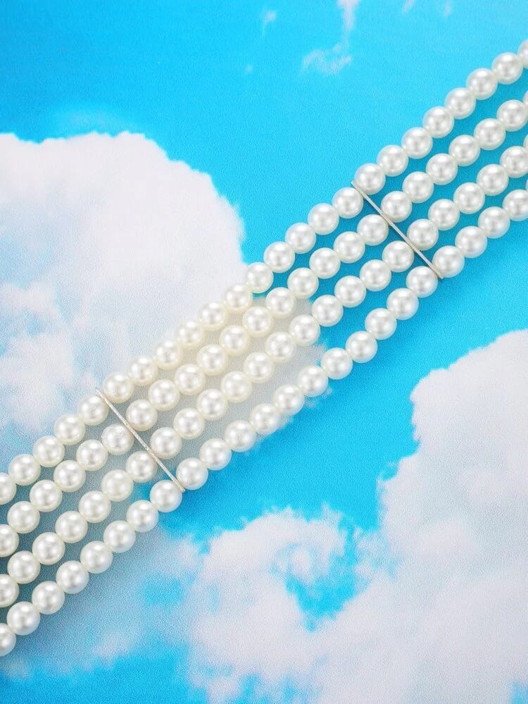 Yu Fashions Pearl 4 Layered High Fashion Necklace