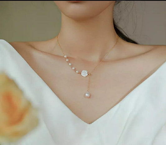 YU Fashions Cute Minimal Pearl Korean Necklace