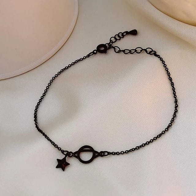 Yu Fashions Black Star World Globe Korean Bracelet