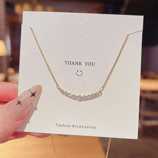 Yu Fashions Arch Shaped Rhinestone Korean Necklace