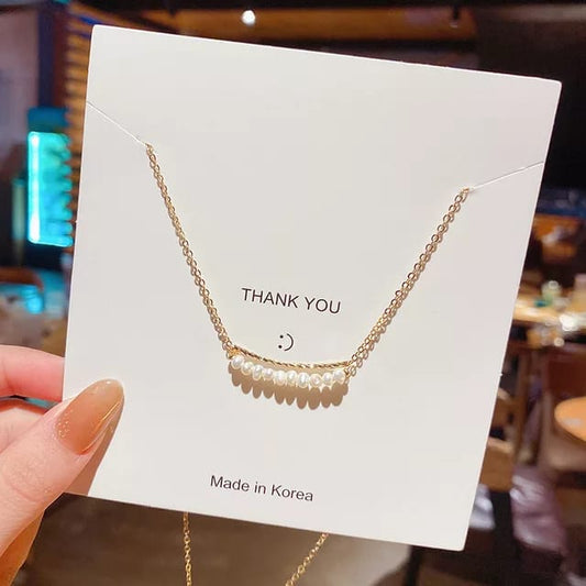 Yu Fashions Arch Shaped Pearl Korean Necklace