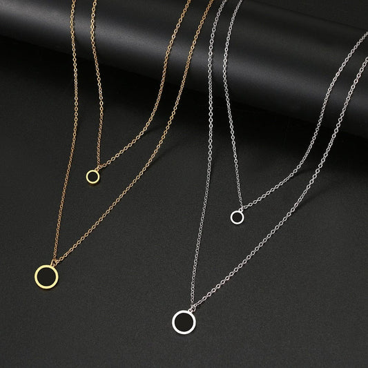 Yu Fashions 2 layered Enamel Painted High Fashion Korean Necklace