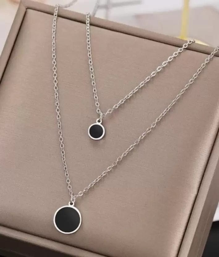 Yu Fashions 2 layered Enamel Painted High Fashion Korean Necklace