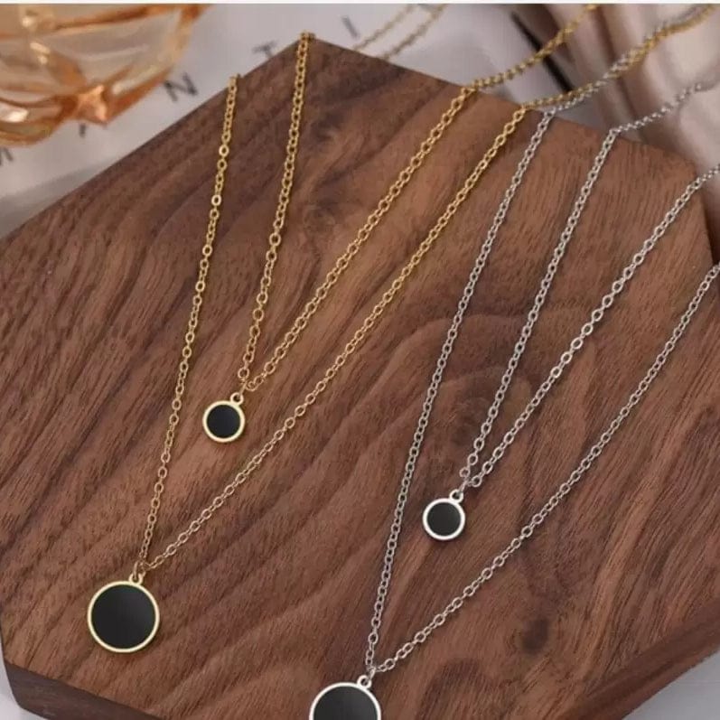 Yu Fashions 2 layered Enamel Painted High Fashion Korean Necklace