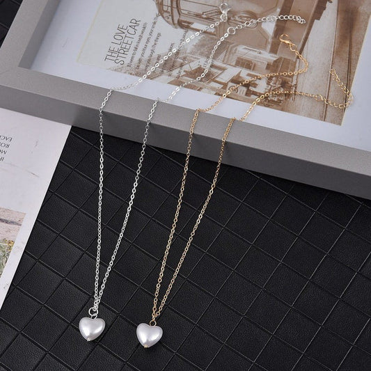 YU Fashions Minimal Pearl white Korean Necklace