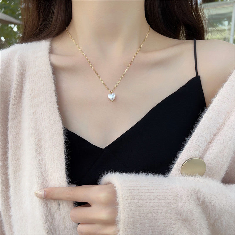 YU Fashions Minimal Pearl white Korean Necklace