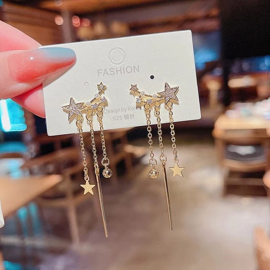 Yu Fashions Star Moon Drop Cute Korean Earrings Pair