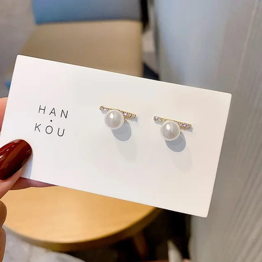 Yu Fashions Cute Pearl Line High Fashions Korean Earrings  Pair