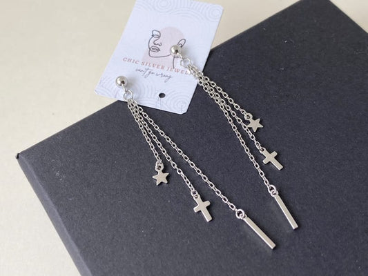 Yu Fashions 3 drop Star Cute Korean earrings Pair