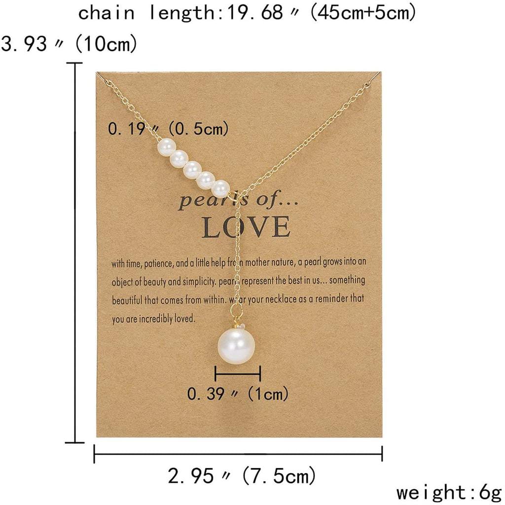 Yu Fashions Pearl of LOVE High Fashion Card Korean Necklace