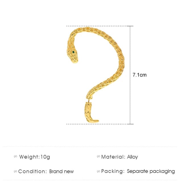 Yu Fashions Geometrical Hip Hop Punk BTS Inspired animal Snake Korean Single Pc earring