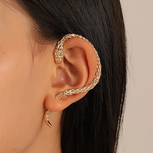 Yu Fashions Geometrical Hip Hop Punk BTS Inspired animal Snake Korean Single Pc earring
