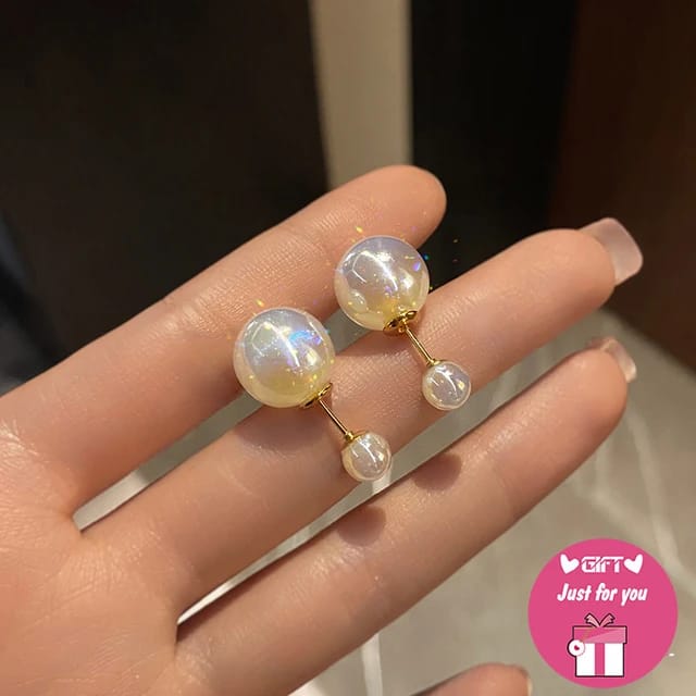 Yu Fashions Pearl 2 way Trending Instagram Inspired High Fashion Korean earrings Pair