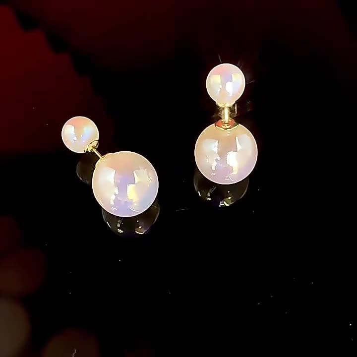 Yu Fashions Pearl 2 way Trending Instagram Inspired High Fashion Korean earrings Pair