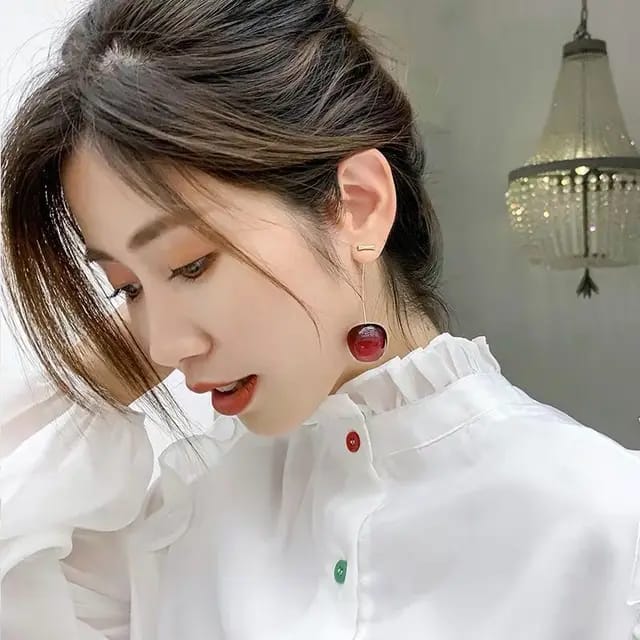 Yu Fashions Cute Fruit Cherry Drop Korean Earrings Pair